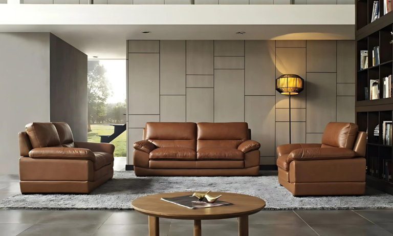 44 Cognac Leather Couch Living Rooms